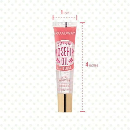 Ruby Kisses Broadway Vita-Lip Klarer Lipgloss (Hagebuttenöl 12er Pack) – Ultra-feuchtigkeitsspendende & beruhigende Formel mit Vitaminölen, Hochglanz ohne Kleben, Heilender Glossy Lippenbalsam mit Vitamin A