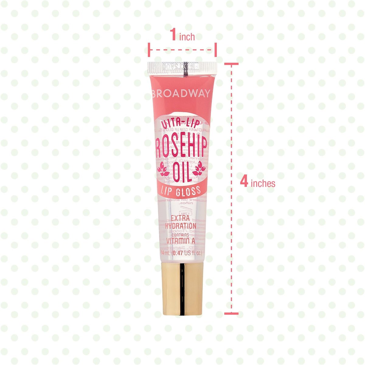 Ruby Kisses Broadway Vita-Lip Klarer Lipgloss (Hagebuttenöl 12er Pack) – Ultra-feuchtigkeitsspendende & beruhigende Formel mit Vitaminölen, Hochglanz ohne Kleben, Heilender Glossy Lippenbalsam mit Vitamin A