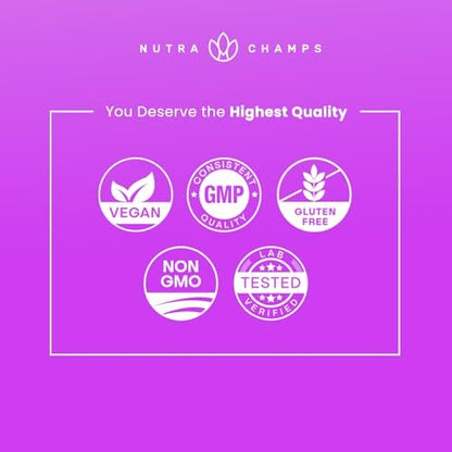 NutraChamps Biotin Gummies 10000mcg – Hochdosierte Biotin-Gummis für gesundes Haar, Haut & Nägel – Vegan, Non-GMO – 60 Stück