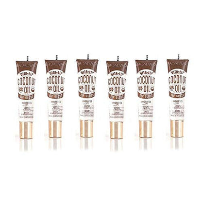 Ruby Kisses Broadway Vita-Lip Klarer Lip Gloss (Kokosnussöl 6er-Pack) – Ultra-feuchtigkeitsspendend & pflegend mit Vitaminölen, Hochglanz ohne Klebrigkeit, Heilender Gloss-Lippenbalsam