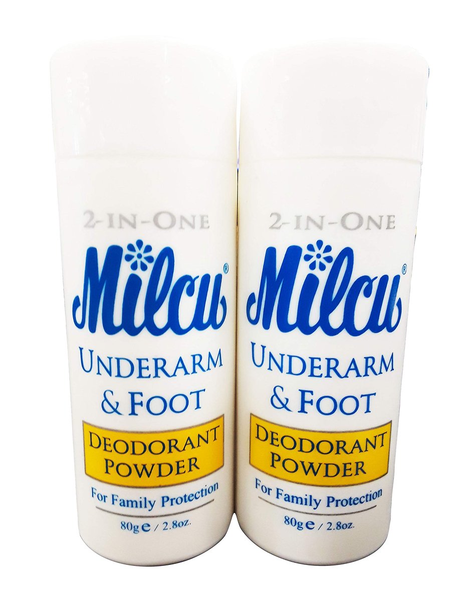 Milcu Deodorantpulver für Achseln und Füße 80g pro Flasche, 2er-Pack