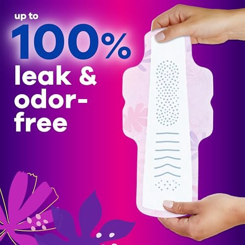 Always Radiant Flexfoam Damenbinden für Frauen, Größe 5, Extra Stark für die Nacht, mit Flügeln, beduftet, 18 Stück