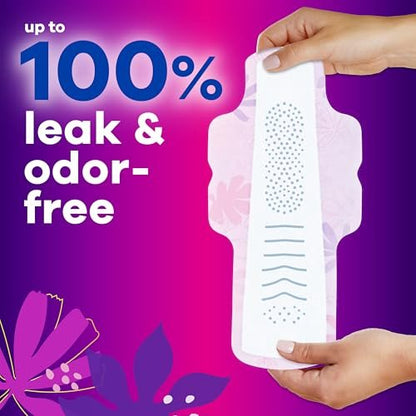 Always Radiant Flexfoam Damenbinden für Frauen, Größe 5, Extra Stark für die Nacht, mit Flügeln, beduftet, 18 Stück