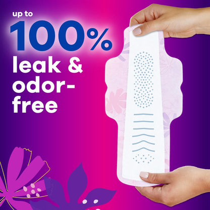 Always Radiant Flexfoam Damenbinden für Frauen, Größe 5, Extra Stark für die Nacht, mit Flügeln, beduftet, 18 Stück
