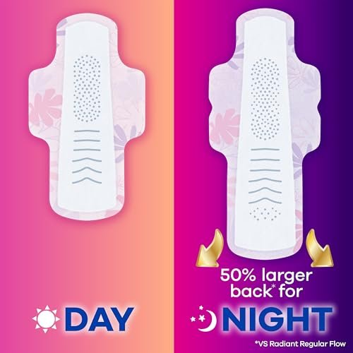 Always Radiant Flexfoam Damenbinden für Frauen, Größe 5, Extra Stark für die Nacht, mit Flügeln, beduftet, 18 Stück