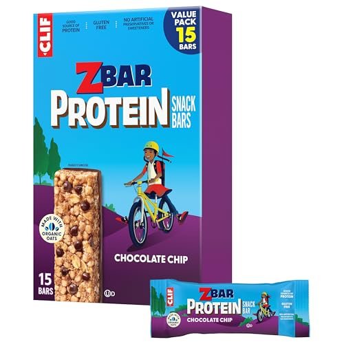Zbar Protein - Chocolate Chip - Knusprige Snackriegel - Hergestellt mit Bio-Hafer - Nicht-GMO - 5g Protein - Glutenfreie Proteinriegel (15er Pack)