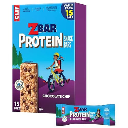 Zbar Protein - Chocolate Chip - Knusprige Snackriegel - Hergestellt mit Bio-Hafer - Nicht-GMO - 5g Protein - Glutenfreie Proteinriegel (15er Pack)