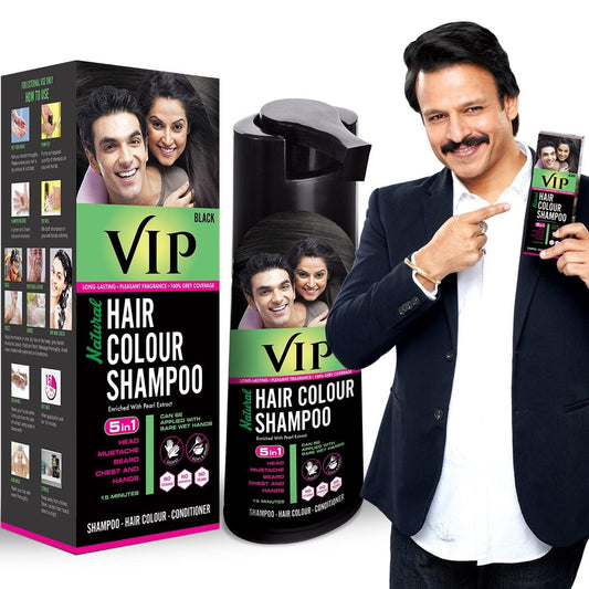VIP 5 in 1 Haarfarben-Shampoo Basis Haarfarbe 180 ml Schwarz Haarfärbemittel
