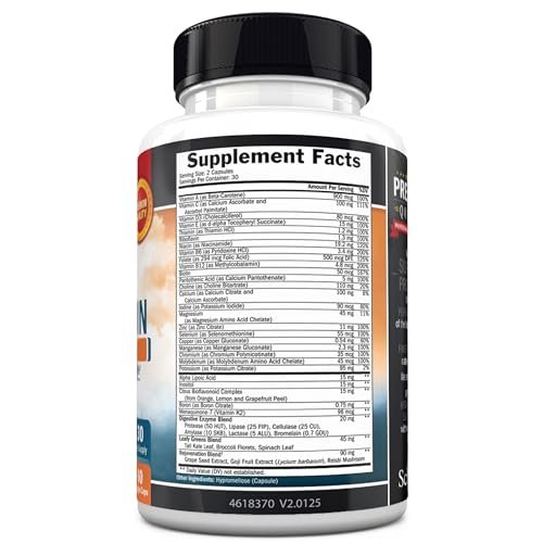BioSchwartz Männliches Multivitamin für Männer unter 50 – Tägliche Unterstützung für Energie, Herz, Immunsystem und geistige Klarheit – mit Vitamin C, A, B, D3, E, Zink, Antioxidantien und Verdauungsenzymen – 60 Kapseln