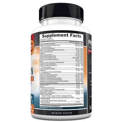 BioSchwartz Männliches Multivitamin für Männer unter 50 – Tägliche Unterstützung für Energie, Herz, Immunsystem und geistige Klarheit – mit Vitamin C, A, B, D3, E, Zink, Antioxidantien und Verdauungsenzymen – 60 Kapseln