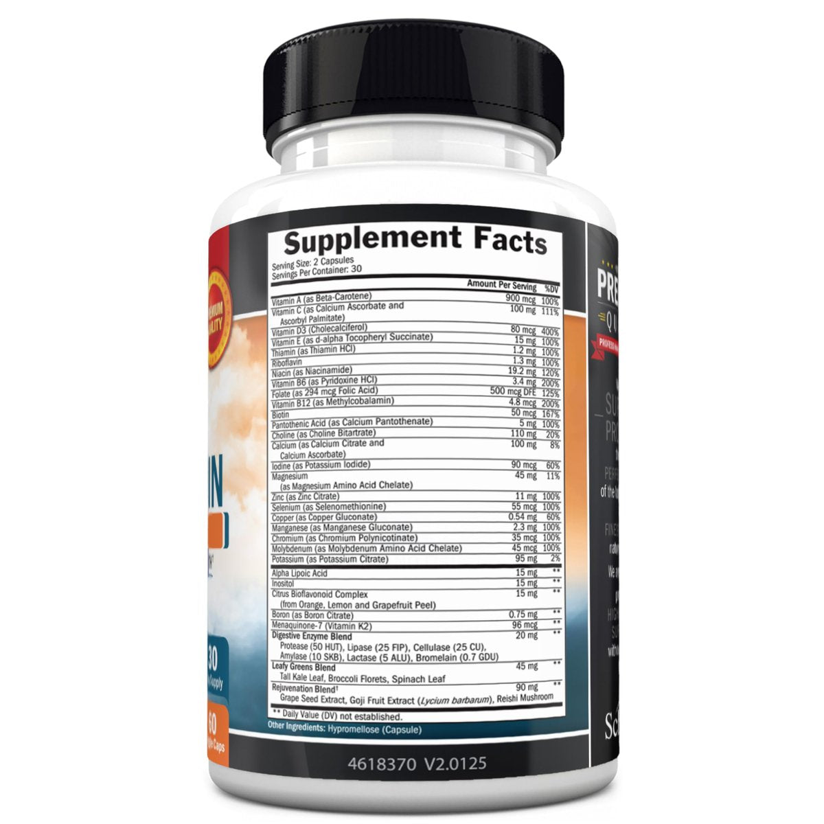 BioSchwartz Männliches Multivitamin für Männer unter 50 – Tägliche Unterstützung für Energie, Herz, Immunsystem und geistige Klarheit – mit Vitamin C, A, B, D3, E, Zink, Antioxidantien und Verdauungsenzymen – 60 Kapseln