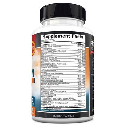 BioSchwartz Männliches Multivitamin für Männer unter 50 – Tägliche Unterstützung für Energie, Herz, Immunsystem und geistige Klarheit – mit Vitamin C, A, B, D3, E, Zink, Antioxidantien und Verdauungsenzymen – 60 Kapseln