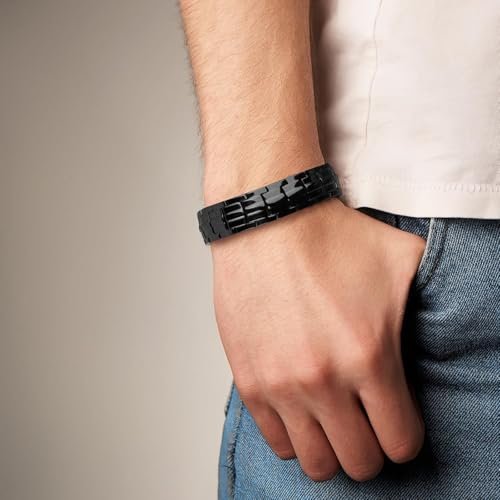 MagEnergy Herren Kupfer Magnet Armband – 99,9% reines Kupfer mit doppelreihigen starken Magneten, verstellbar mit Größeneinsteller