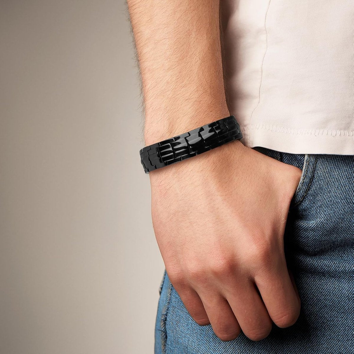MagEnergy Herren Kupfer Magnet Armband – 99,9% reines Kupfer mit doppelreihigen starken Magneten, verstellbar mit Größeneinsteller