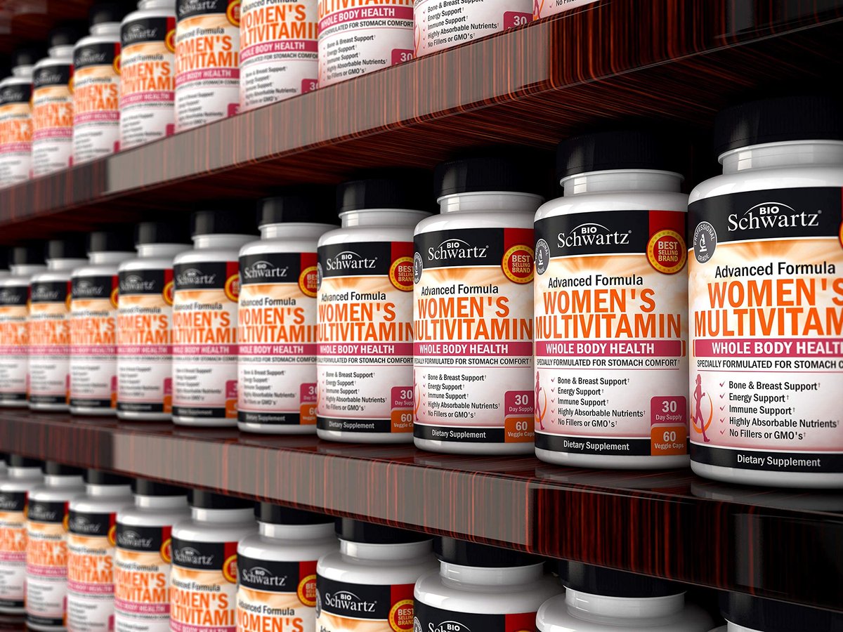 Multivitamin für Frauen mit Vitamin D3 - Multivitamine für Knochen, Brust, Haut, Gelenke, Energie - Vitamine zur Unterstützung des Immunsystems - Natürliche Immunabwehr - Gelenkunterstützung - 60 Kapseln