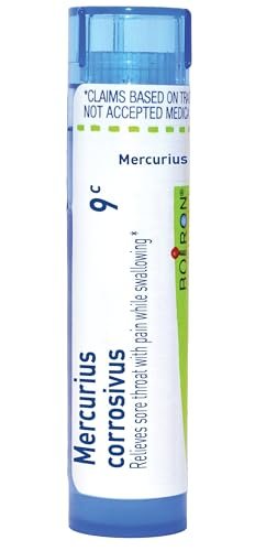 Boiron Mercurius Corrosivus 9C – Homöopathisches Mittel bei Halsschmerzen mit Schluckbeschwerden, 80 Globuli