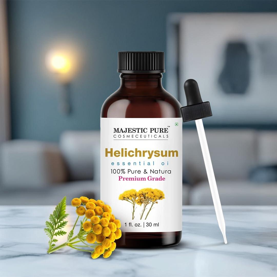Majestic Pure Helichrysum Ätherisches Öl - 100% Rein & Natürlich - 30 ml mit Glaspipette