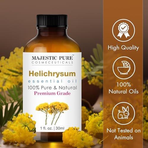 Majestic Pure Helichrysum Ätherisches Öl - 100% Rein & Natürlich - 30 ml mit Glaspipette