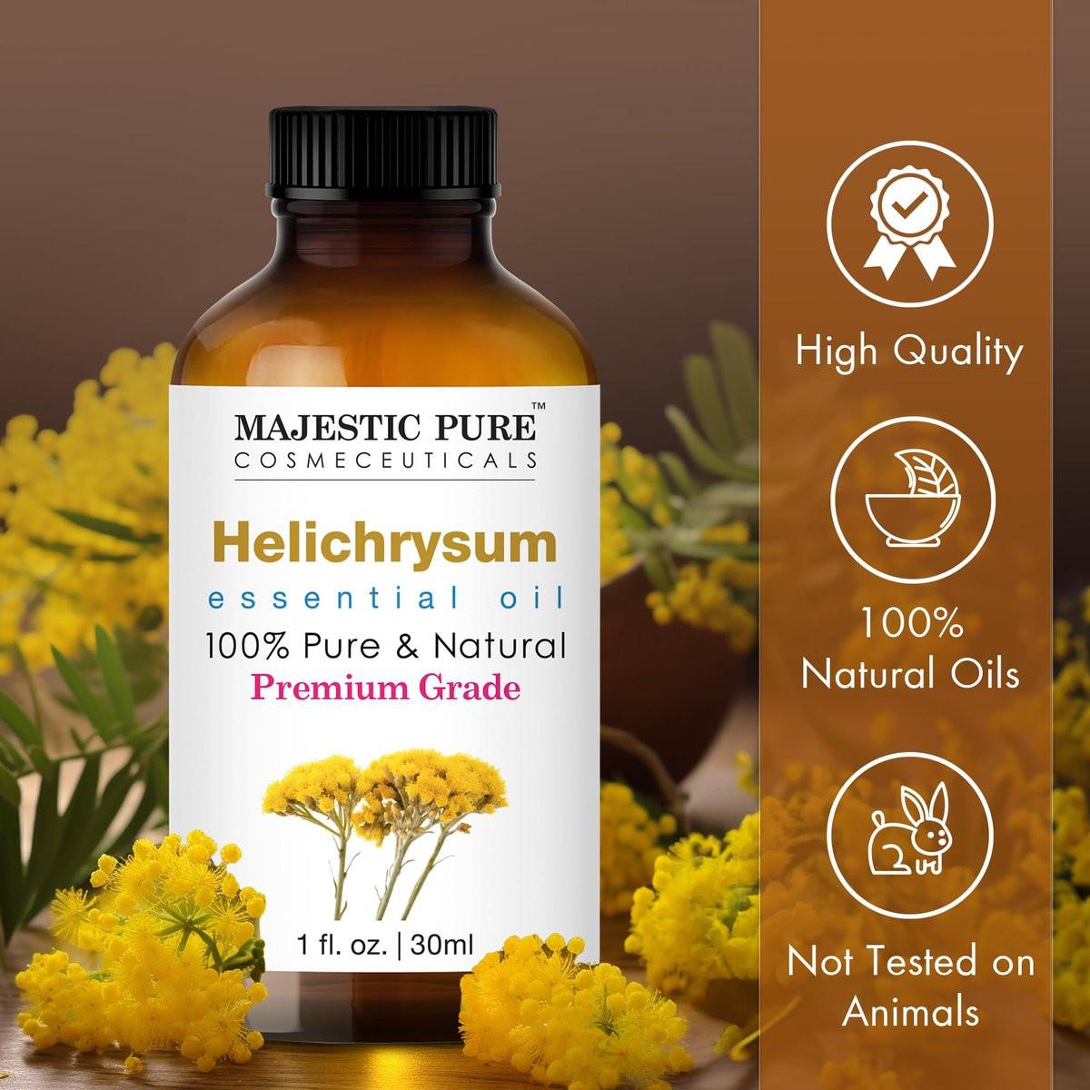 Majestic Pure Helichrysum Ätherisches Öl - 100% Rein & Natürlich - 30 ml mit Glaspipette