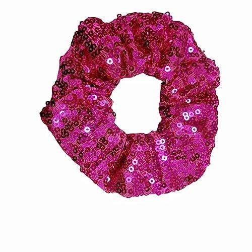 PNEIFON 4er-Pack Haar-Scrunchies, Sequin Scrunchies, elastische, dehnbare, glitzernde Mode-Scrunchies, Haargummis, Dutt-Halter für Mädchen und Frauen (Style1)