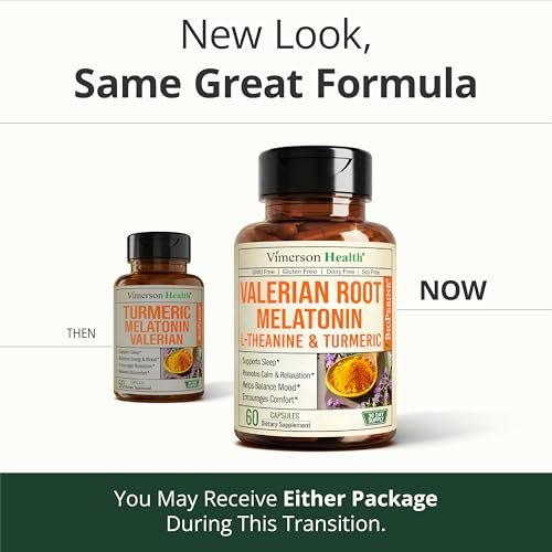 Melatonin 3mg + Baldrianwurzel für Schlaf, tägliche Ruhe & Stressabbau – Natürliches Schlafmittel: Bio Curcumin Melatonin Baldrian mit L-Theanin, Ingwer & schwarzem Pfeffer – 60 Kapseln