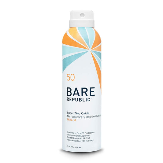 Bare Republic Mineral Sonnenschutz SPF 50 Spray – Sheer & nicht fettend, Vanille-Kokos-Duft, 177 ml