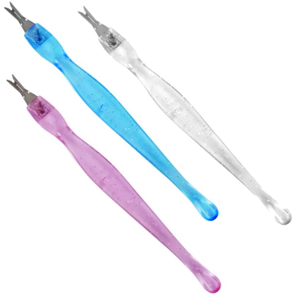 LUXXII (3er-Pack) Farbige Nagelpflege-Werkzeuge – Pediküre-Cuticle-Trimmer, Entferner, Drücker, Hornhautentferner