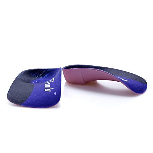 PCSsole 3/4 Ortho-Einlegesohlen mit hohem Fußgewölbe für Plantarfasziitis, Plattfüße, Überpronation und Fersensporn – Schmerzlinderung (Lila, Herren 6,5-8,5 / Damen 7,5-9,5)