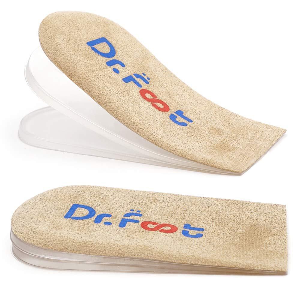 Dr.Foot Orthopädische Fersenerhöhung Einlegesohlen, Höhenausgleich für Beinlängendifferenzen, Fersensporn, Fersenschmerzen, Sportverletzungen und Achillessehnenentzündung (Beige, 3 Schichten)