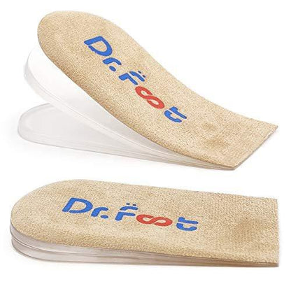 Dr.Foot Orthopädische Fersenerhöhung Einlegesohlen, Höhenausgleich für Beinlängendifferenzen, Fersensporn, Fersenschmerzen, Sportverletzungen und Achillessehnenentzündung (Beige, 3 Schichten)