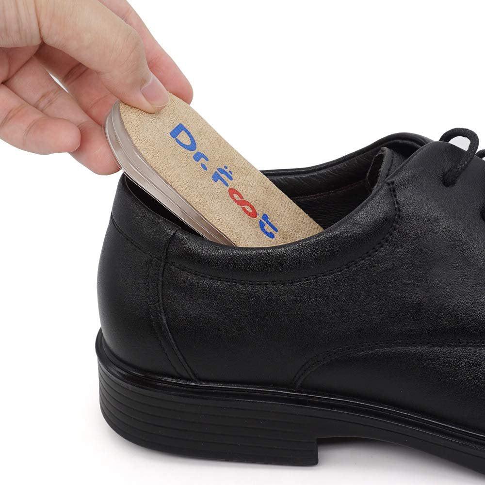 Dr. Foot Verstellbare Orthopädische Fersenerhöhung Einlagen, Höhenzunahme Einlegesohle für Beinlängendifferenzen, Fersensporn, Fersenschmerzen, Sportverletzungen und Achillessehnenentzündung (Beige, 2 Schichten)