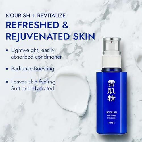 SEKKISEI Emulsion – Leichte, feuchtigkeitsspendende Gesichtspflege mit Vitamin C und Jober’s Tränen Extrakt, 140 ml