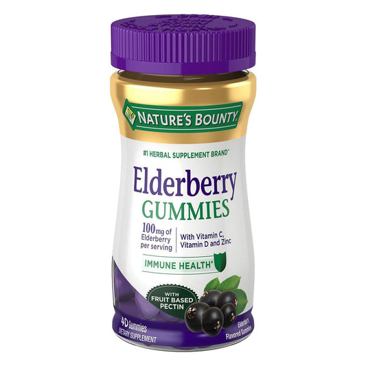 Nature's Bounty Holunderbeeren Gummibärchen – Immununterstützung mit Vitamin A, C, D, E und Zink, 40 Stück