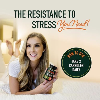 Ashwagandha 1300 mg Kapseln – Stressresistenz und Energieboost | Hochabsorbierendes Adaptogen aus Wurzelpulver mit Schwarzem Pfeffer | Unterstützung bei stressbedingter Müdigkeit | Nicht-GVO | 120 Stück, 2-Monats-Vorrat