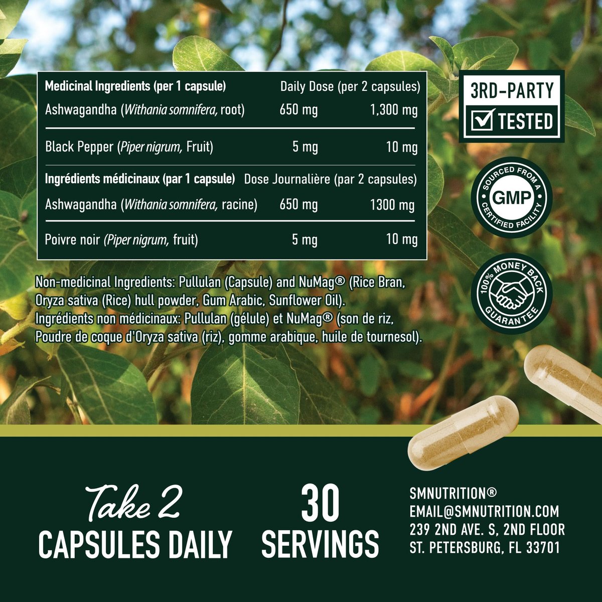 Ashwagandha 1300 mg Kapseln – Stressresistenz und Energieboost | Hochabsorbierendes Adaptogen aus Wurzelpulver mit Schwarzem Pfeffer | Unterstützung bei stressbedingter Müdigkeit | Nicht-GVO | 120 Stück, 2-Monats-Vorrat