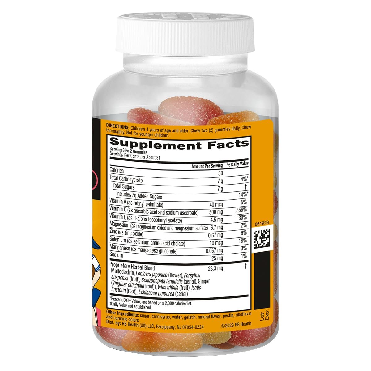 Airborne Kids 500 mg Vitamin C Gummies – Immunstärkung mit Zink & Antioxidantien, 63 Fruchtgummis (Mischung Fruchtgeschmack)