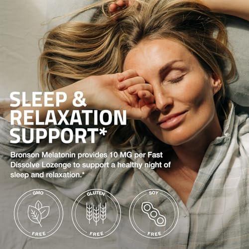 Bronson Melatonin 10 mg – Kirschgeschmack, schnell lösliche Tabletten, vegetarische Lutschtabletten, 100 Stück