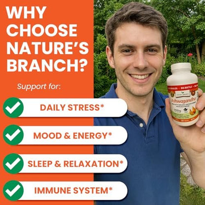 UDAF-zertifiziertes Bio-Ashwagandha mit schwarzem Pfeffer, 1965 mg – extra stark für Stress, Schlaf, Stimmung, Schilddrüse, Energie, Haare – veganes reines Wurzelextrakt-Pulver für Männer und Frauen | 180 Kapseln