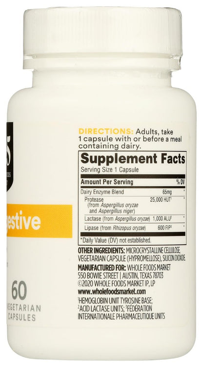 365 by Whole Foods Market Milchverdauliche Enzyme, 60 Kapseln