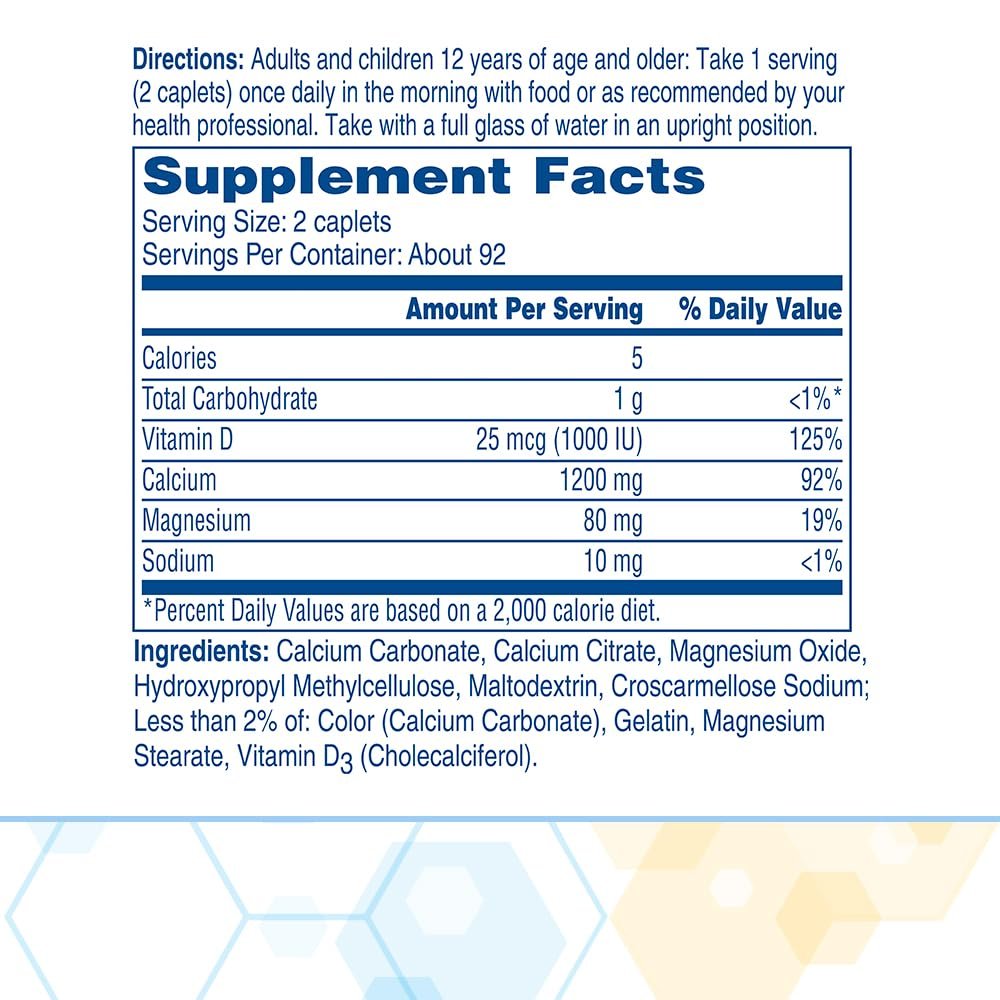 Citracal Slow Release Calcium 1200 mg mit Vitamin D3, Magnesium – 1x täglich, 185 Kapseln – Knochengesundheit unterstützen