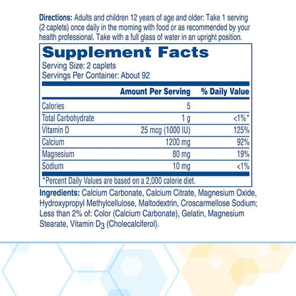 Citracal Slow Release Calcium 1200 mg mit Vitamin D3, Magnesium – 1x täglich, 185 Kapseln – Knochengesundheit unterstützen