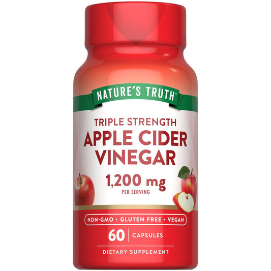 Nature's Truth Apfelessig Vegan Kapseln | 1200 mg | 60 vegane Kapseln | Extra Stärke | Vegan, Nicht-GVO und Glutenfrei Nahrungsergänzungsmittel