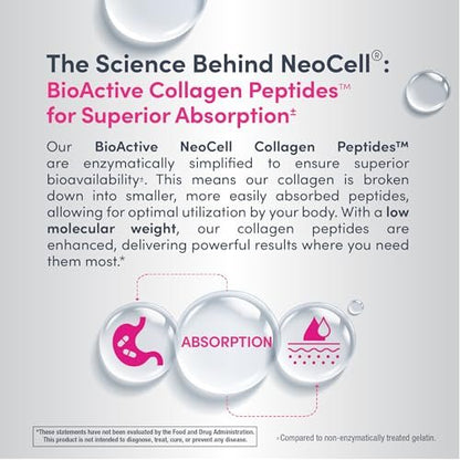 NeoCell Collagen Peptides Kapseln | 360 Kapseln | mit Vitamin C | Nahrungsergänzungsmittel für Frauen und Männer