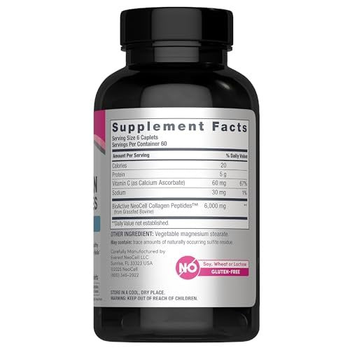NeoCell Collagen Peptides Kapseln | 360 Kapseln | mit Vitamin C | Nahrungsergänzungsmittel für Frauen und Männer