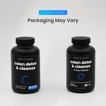 NutraChamps Darmreinigung & Entgiftung zur Gewichtsabnahme [14-Tage-Schnellreiniger] Sichere & effektive Formel mit Probiotika & Verdauungsenzymen gegen Verstopfung
