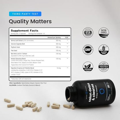 NutraChamps Darmreinigung & Entgiftung zur Gewichtsabnahme [14-Tage-Schnellreiniger] Sichere & effektive Formel mit Probiotika & Verdauungsenzymen gegen Verstopfung