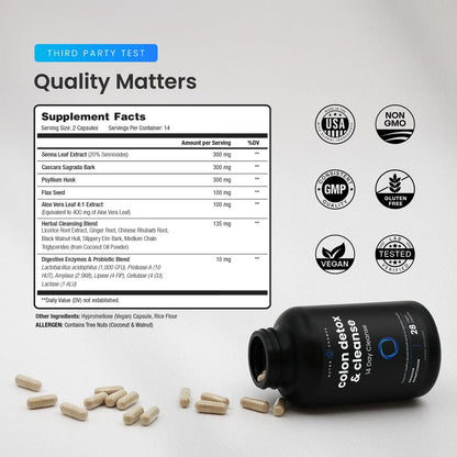 NutraChamps Darmreinigung & Entgiftung zur Gewichtsabnahme [14-Tage-Schnellreiniger] Sichere & effektive Formel mit Probiotika & Verdauungsenzymen gegen Verstopfung