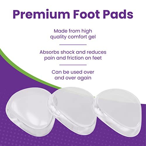 Premium Gel Ball-of-Foot Cushions – Wiederverwendbare, transparente Gel-Metatarsal-Pads – Fußschmerzlinderung – 1/4 Zoll – 2 Paar