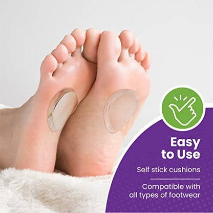 Premium Gel Ball-of-Foot Cushions – Wiederverwendbare, transparente Gel-Metatarsal-Pads – Fußschmerzlinderung – 1/4 Zoll – 2 Paar