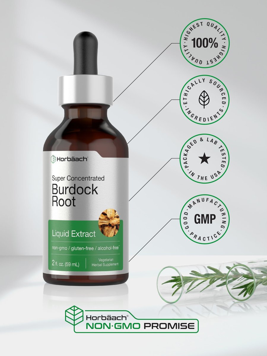 Horbäach Klettenwurzel Tinktur | 60 ml | Hochkonzentrierter Kräuterextrakt | Vegan, Nicht-GVO, Glutenfrei, Alkoholfrei
